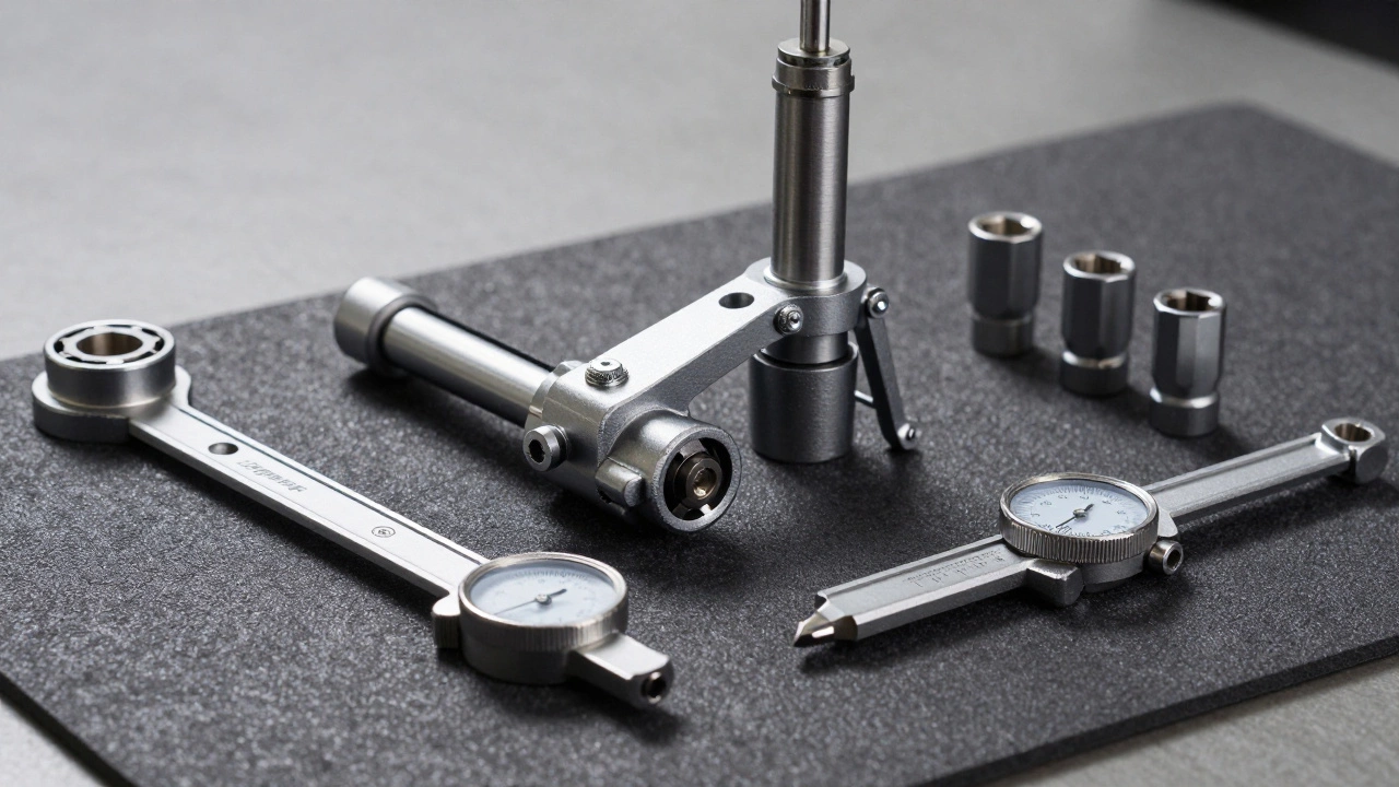 Professional clutch installation tools including flywheel holder and torque wrench