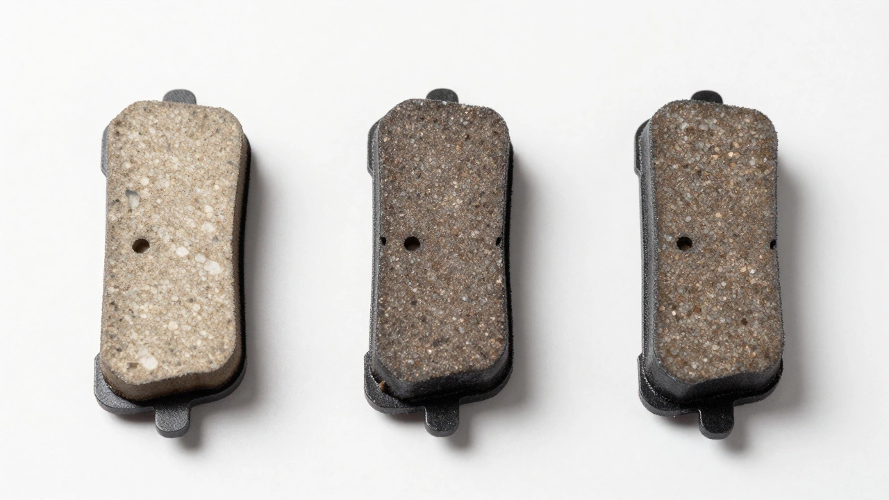 Comparison of ceramic, semi-metallic, and organic brake pads
