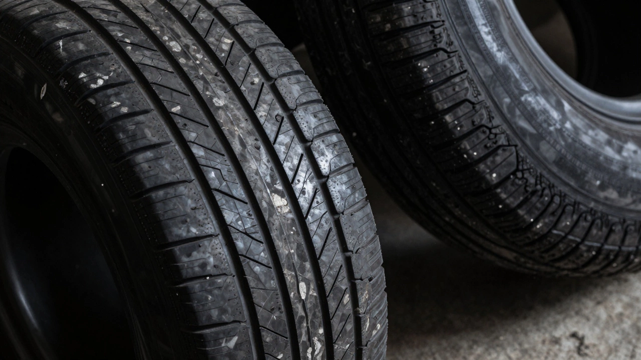 Tires showing cupping and uneven wear patterns