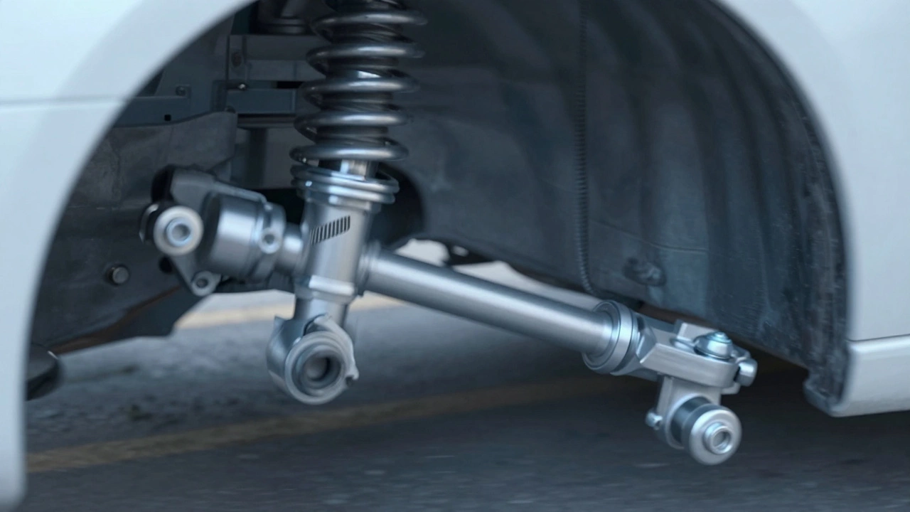 Visualizing loose stabilizer links rattling in car suspension system